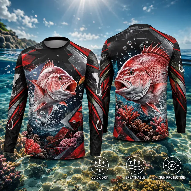 Fishing Shirt Uv Protection - 3D 프린팅 기법으로 제작된 캐주얼한 긴팔