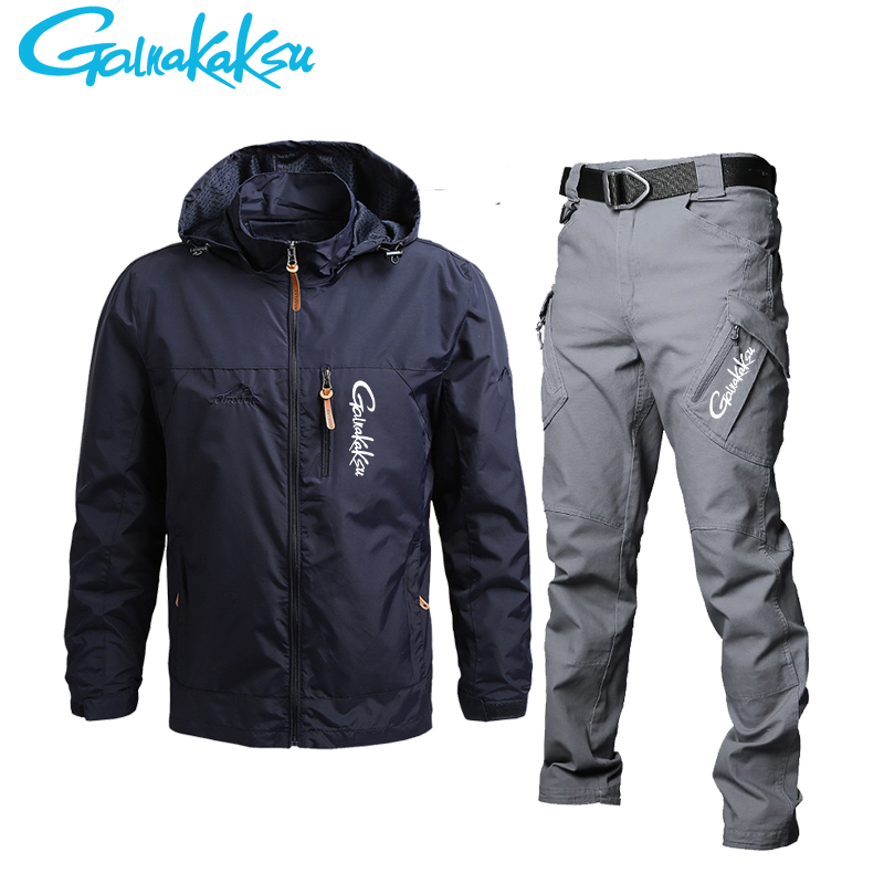 Fishing Rain Suit - 남성용 방수 후드 재킷 및 바지