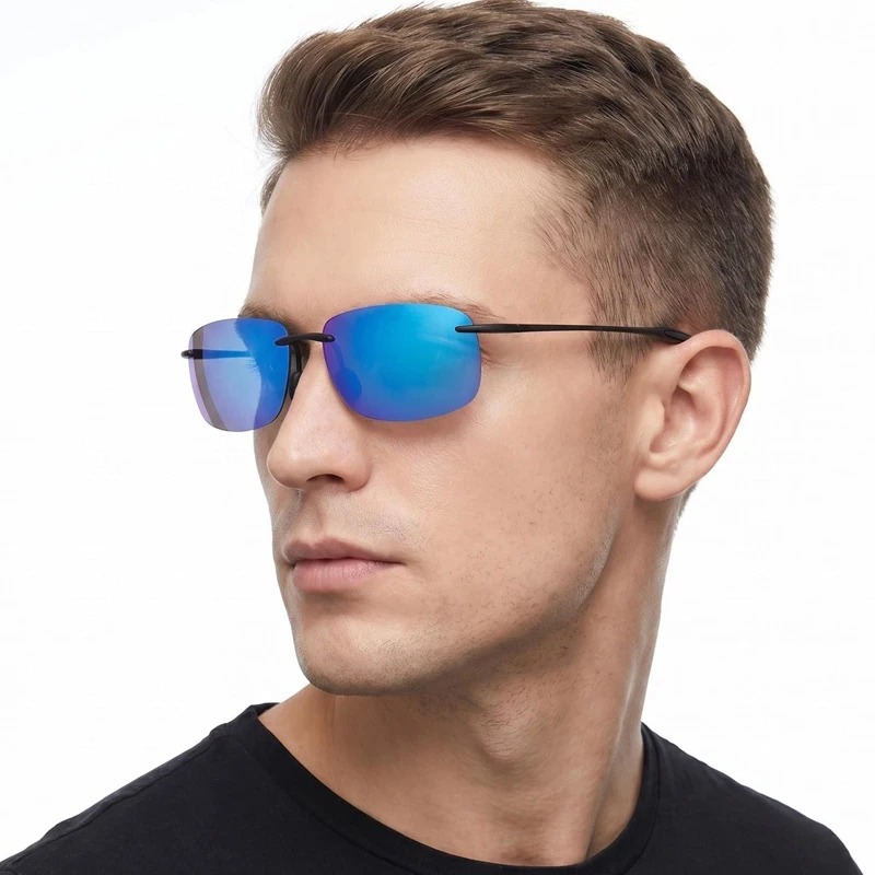 새로운 TR90 편광 선글라스 남녀 공용 프레임리스 운 - Fishing Sunglasses Polarized 리뷰 및 가격