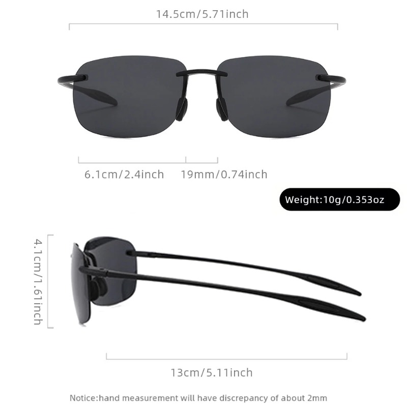 새로운 TR90 편광 선글라스 남녀 공용 프레임리스 운 - Fishing Sunglasses Polarized 리뷰 및 가격